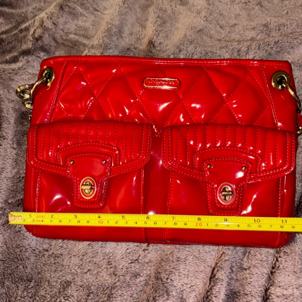 Red Coach handbag